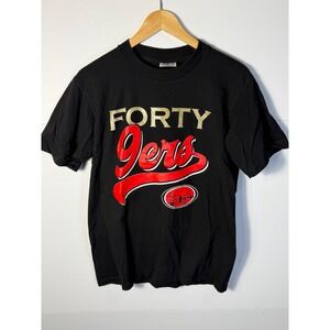 Vintage Pro Athletic San Francisco 49ers T-Shirt Mens Medium Black Gold Gate